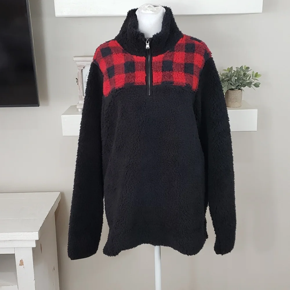 Sonoma Goods For Life Super Soft Sherpa Quarter-Zip Top NWT_2